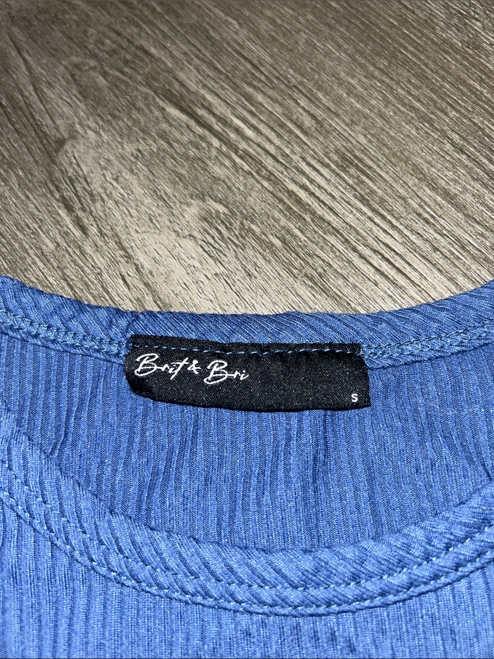 Blue Ribbed Tank Top - Picture 2 of 2